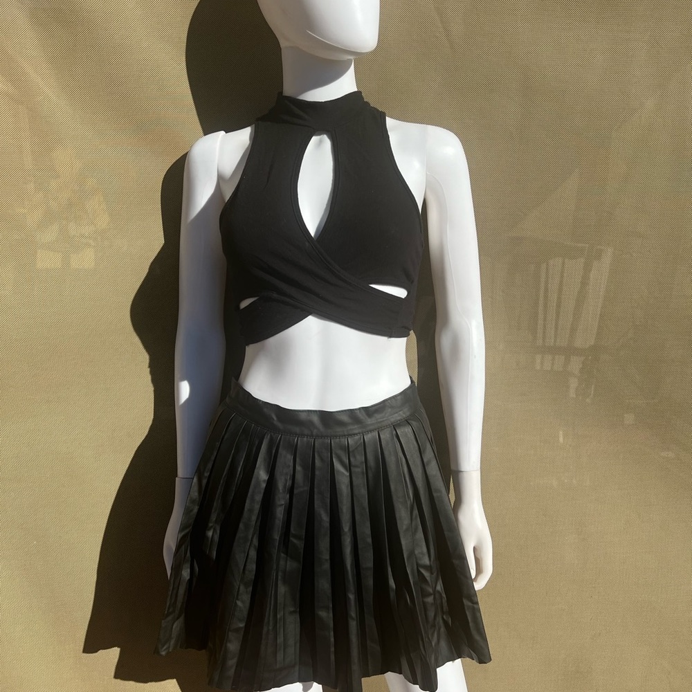 Faux leather skirt